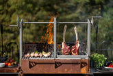 Somerset Grill Co - GRANDE COR-TEN GRILL WITH WOODSTORE